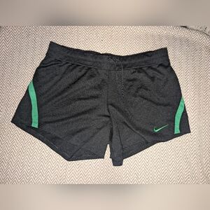 Nike Women's Athletic Shorts in Black with Green Accents